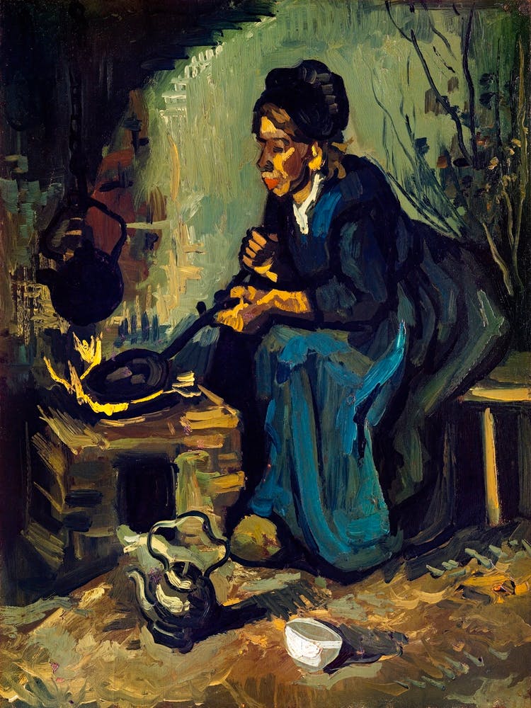 Peasant Woman Cooking By A Fireplace (1885), Vincent Van Gogh