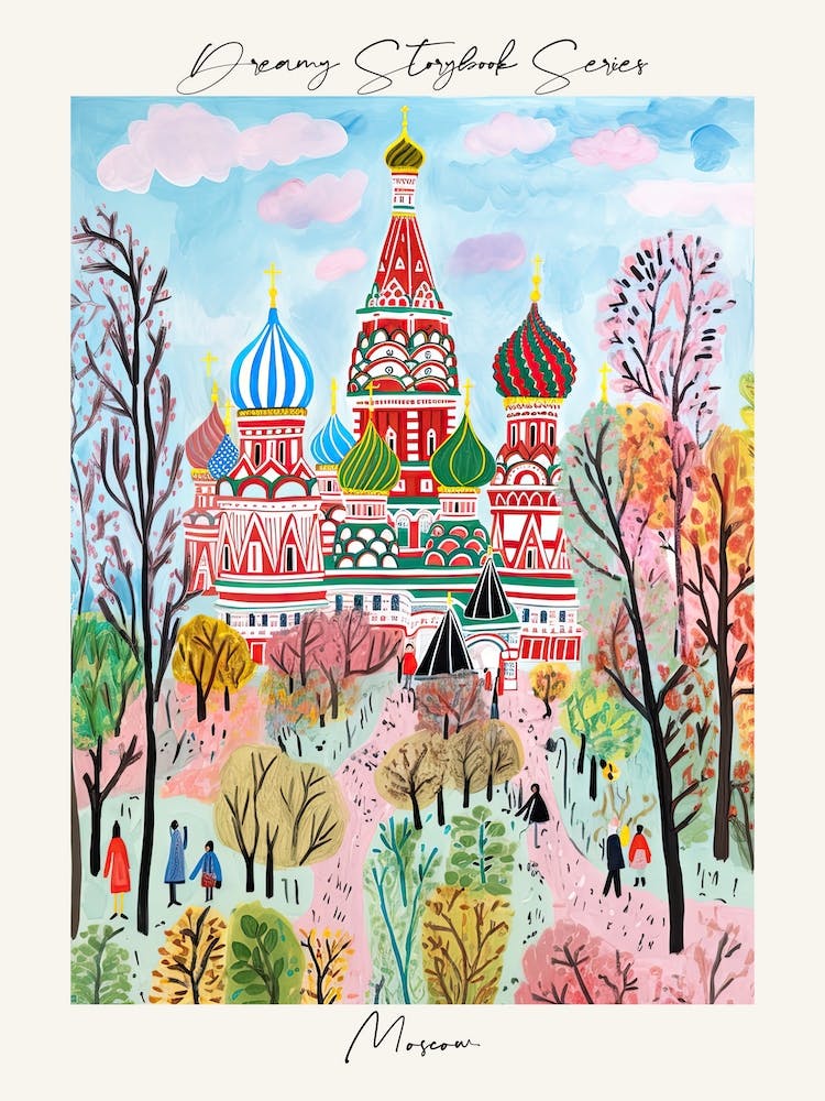 Poster Of Moscow, Dreamy Storybook Illustration 4