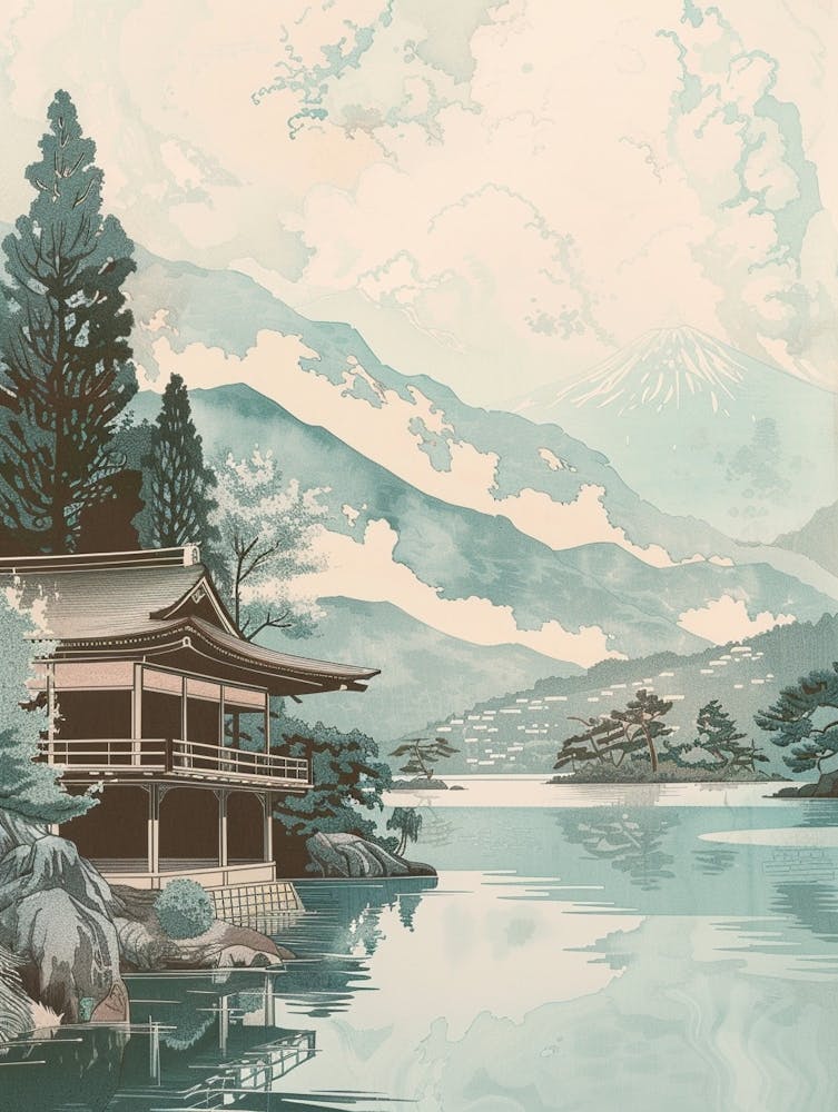 Toyama Japan 2 Retro Illustration