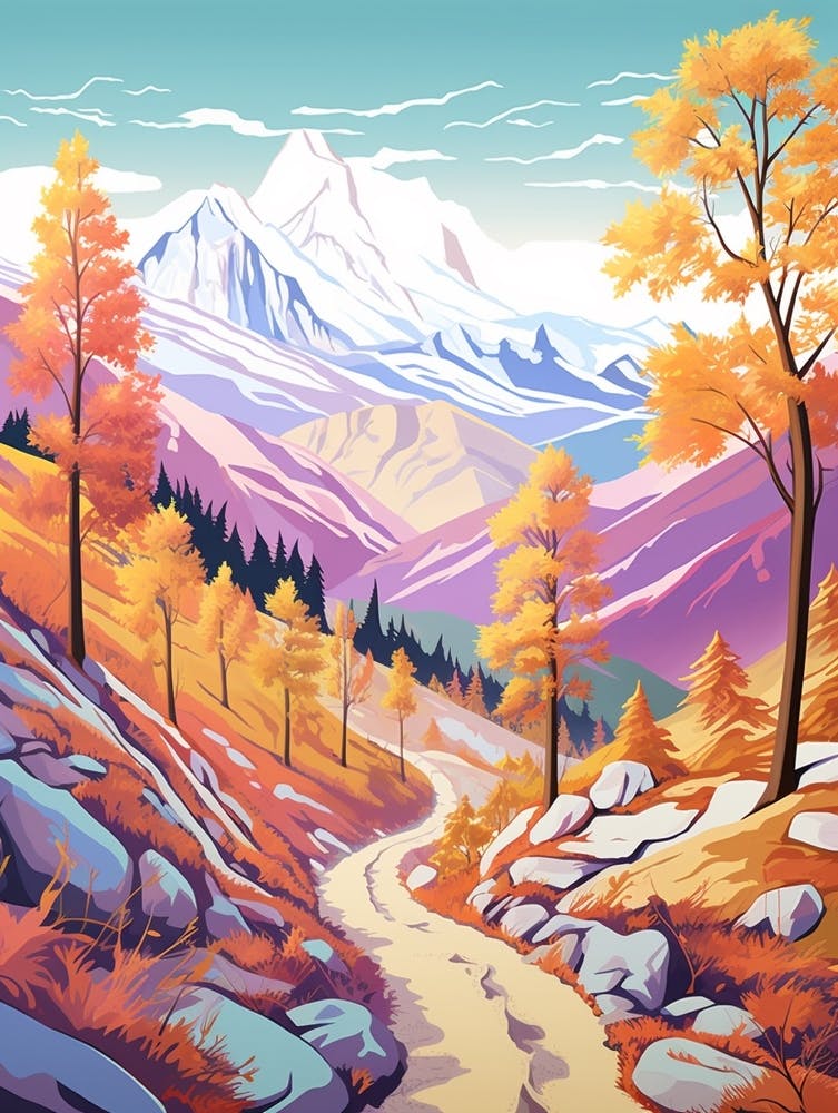 Chamonix To Zermatt France 2 Hike Illustration