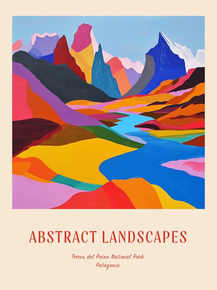 Colourful Abstract Torres Del Paine National Park Patagonia 1 Poster
