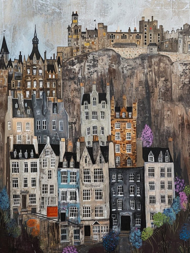 Kitsch Edinburgh Brushstroke Illustration 1