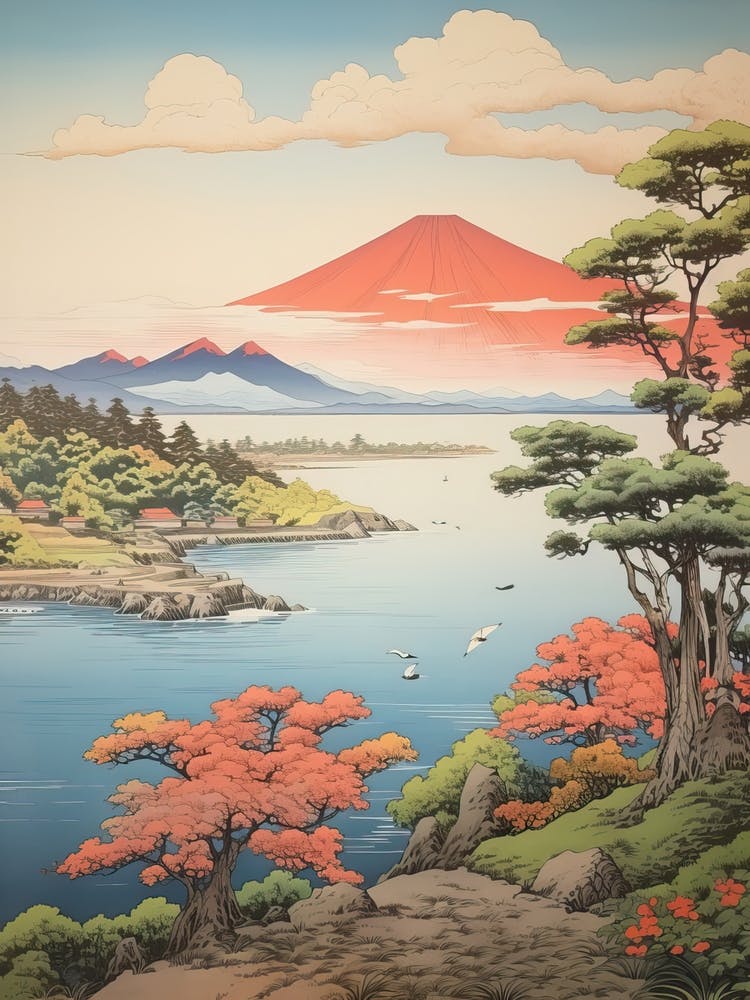 Sado Island In Niigata, Ukiyo E Drawing 2