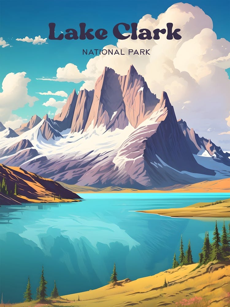 Lake Clark National Park Alaska Seeblick Moderne Reisekunst