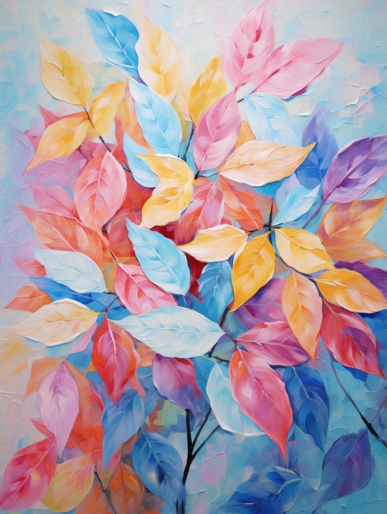 Pastel Leaves Painting