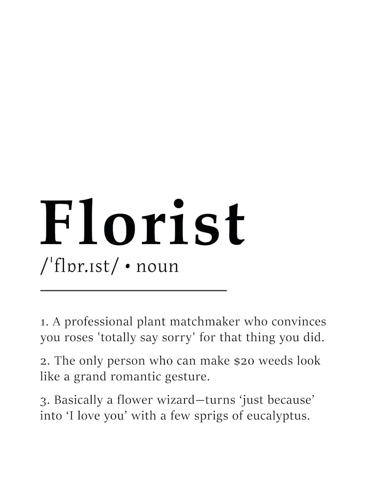 Florist Definition Poster - Dictionary