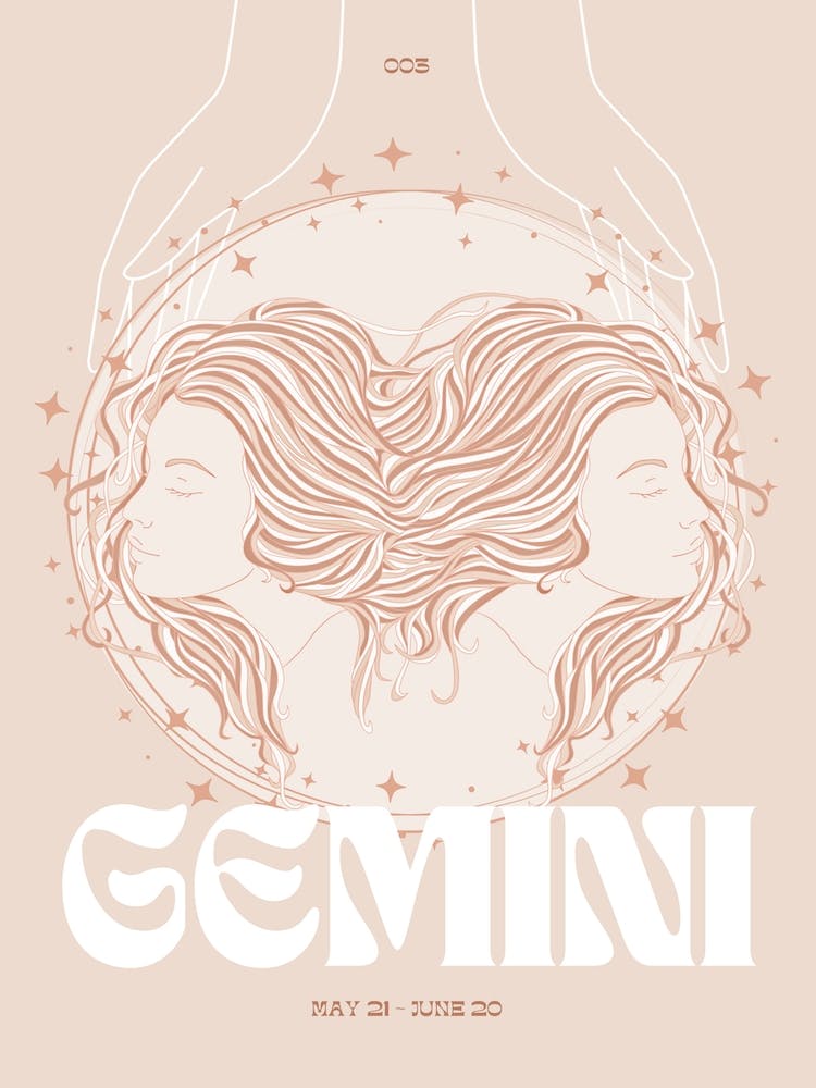 Beige Zodiac Gemini