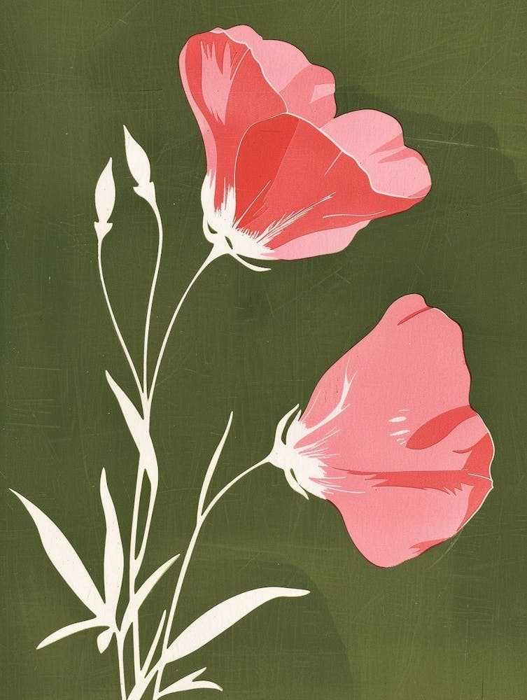 Pink & Green Sweet Pea 1