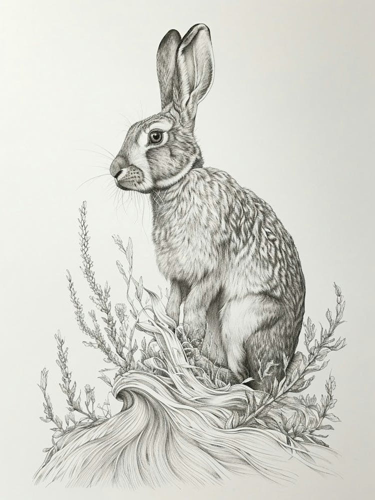 Jersey Wooly Rabbit Drawing 1