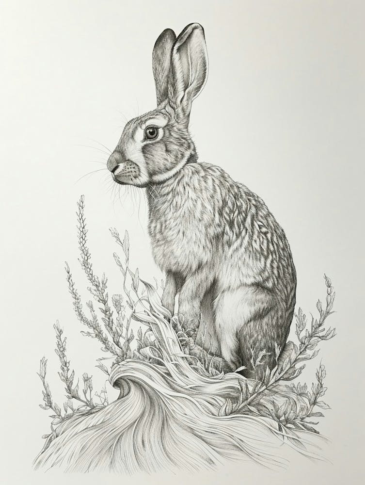 Jersey Wooly Rabbit Drawing 1