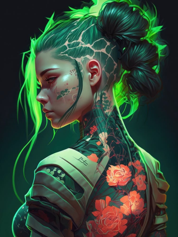 Green Tattoo Girl