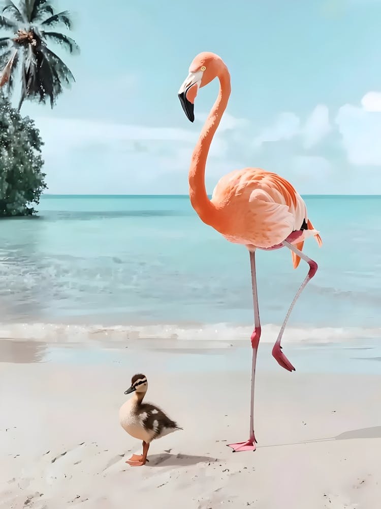 Flamingo And Duck