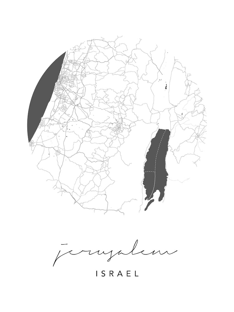 Jerusalem Israel Circle Map