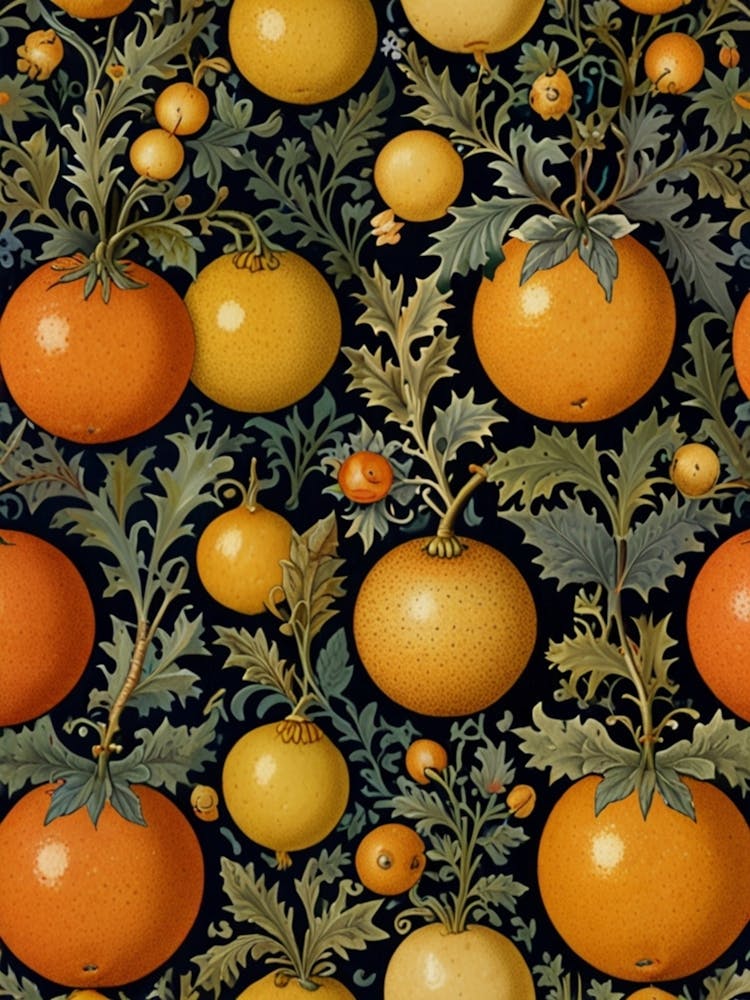 William Morris Oranges On Black