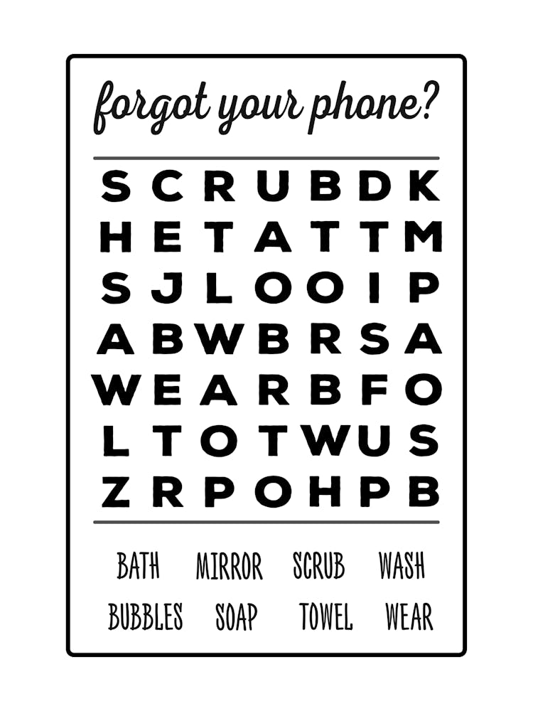 Forget Your Phone Wordsearch