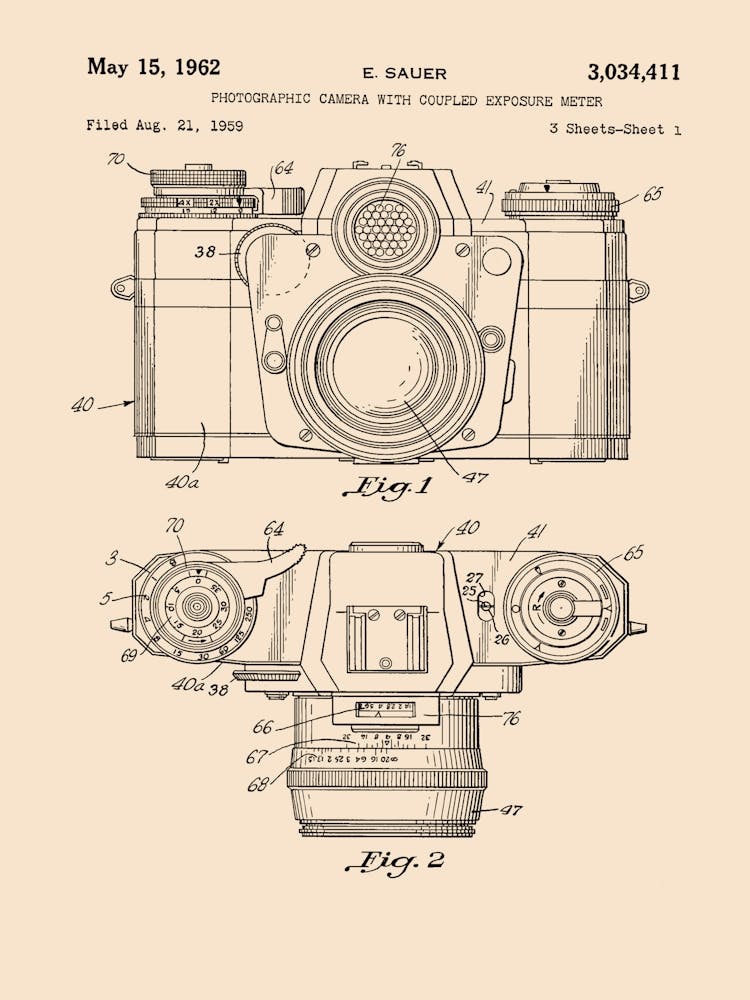 Camera Patent Vintage Poster 01