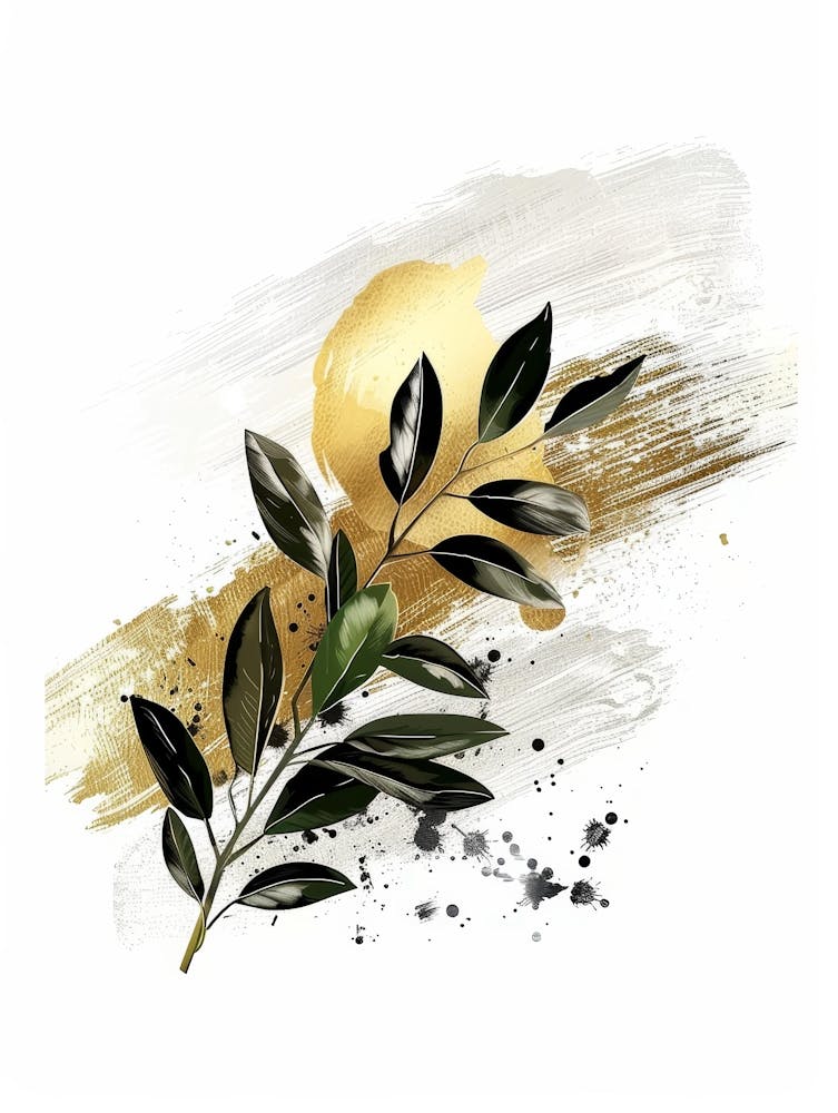 Olive Branch Watercolor Painting