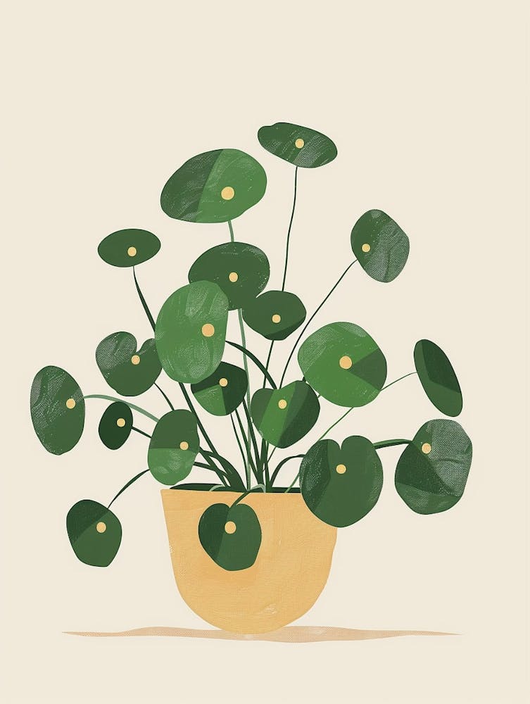 Pilea Plant Minimalist Illustration 6
