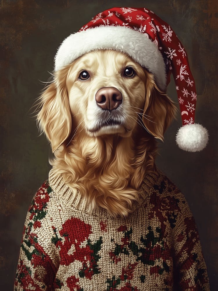 Retriever In Christmas Jumper