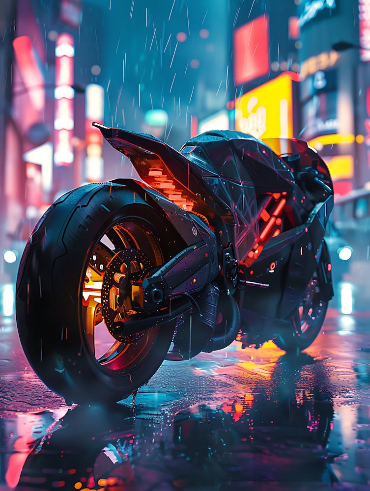 Motorcycle In The Rain 2