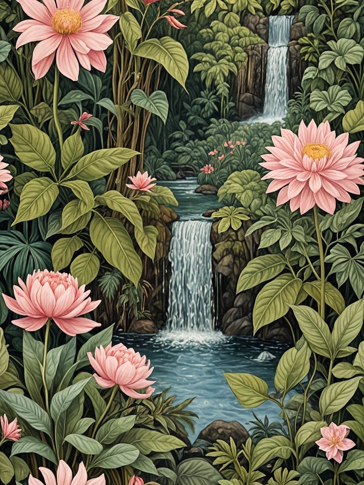 Pink Flower Waterfall no2
