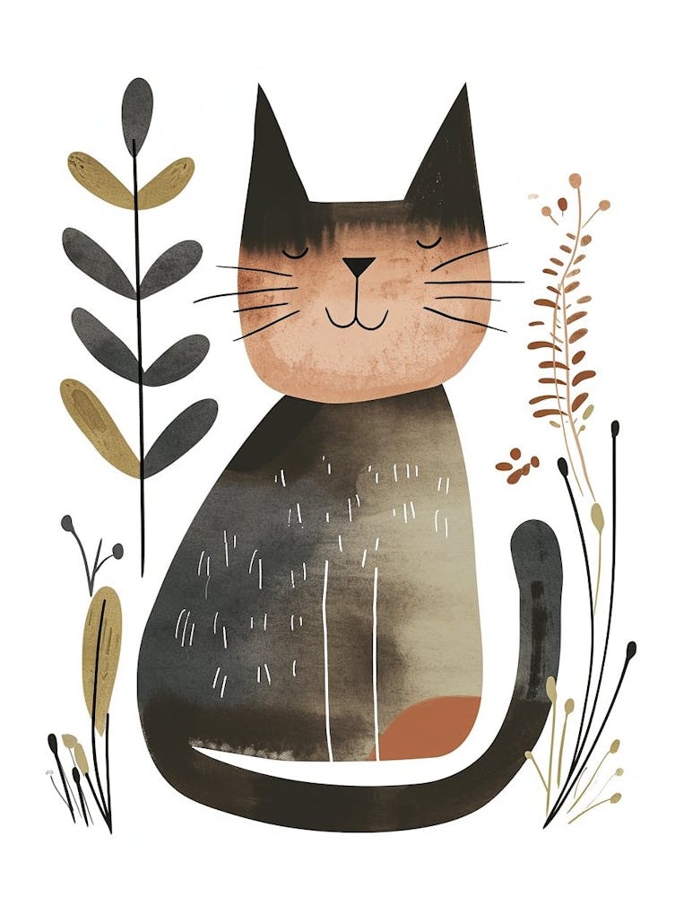 Korat-Katze Clipart-Illustration 1