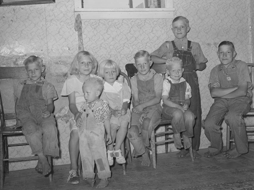 Family Of William Rall, Fsa (Farm Security Administration) Client, In Sheridan County, Kansas By Russell Lee