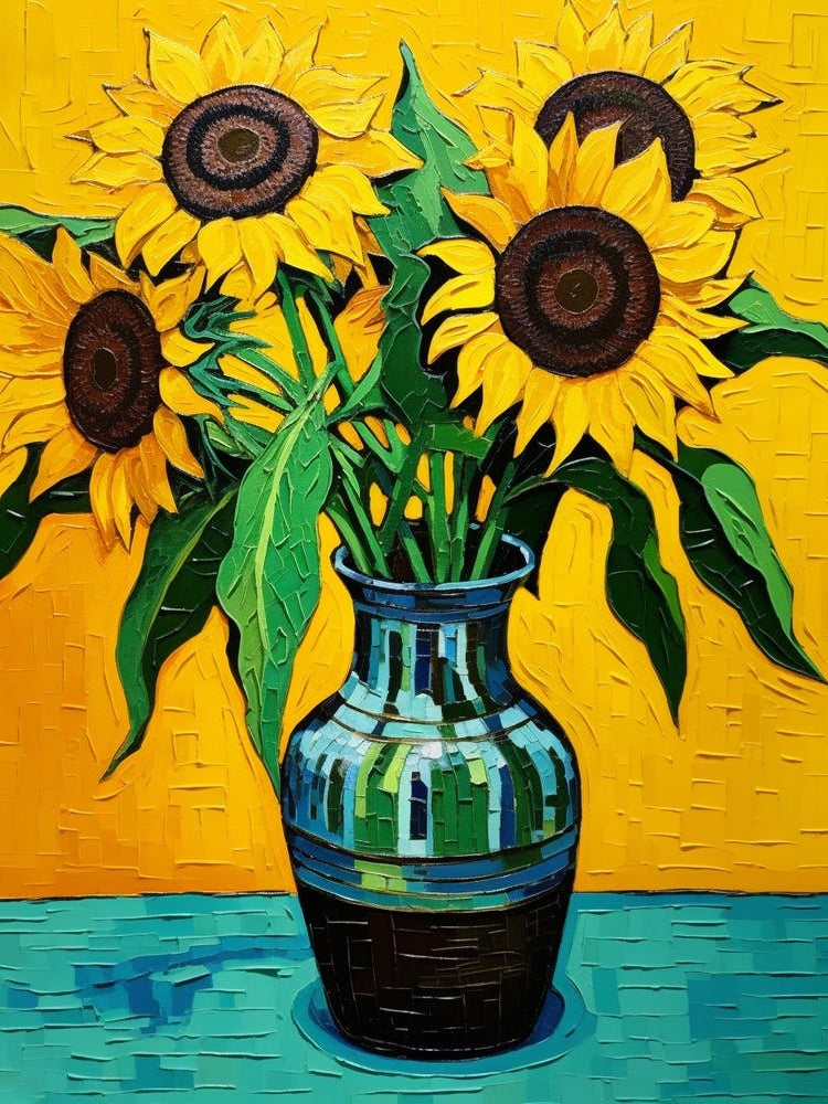 Flowers In A Vase Still Life Painting Black Eyed Susan 1