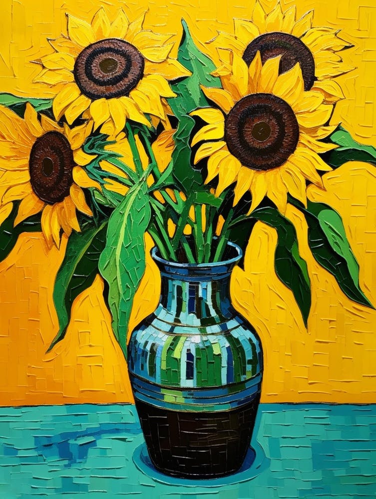Flowers In A Vase Still Life Painting Black Eyed Susan 1