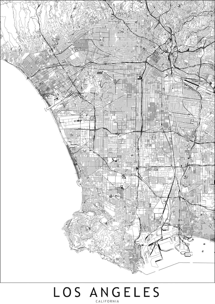 Los Angeles White Map I