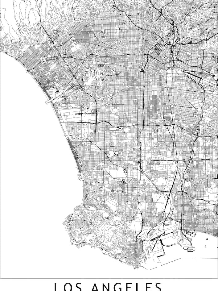 Los Angeles White Map I