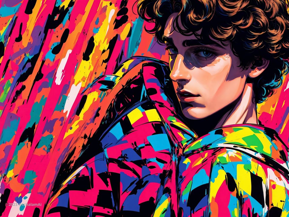 Nostalgie Néon : Timothée dans la Luminescence de Lichtenstein