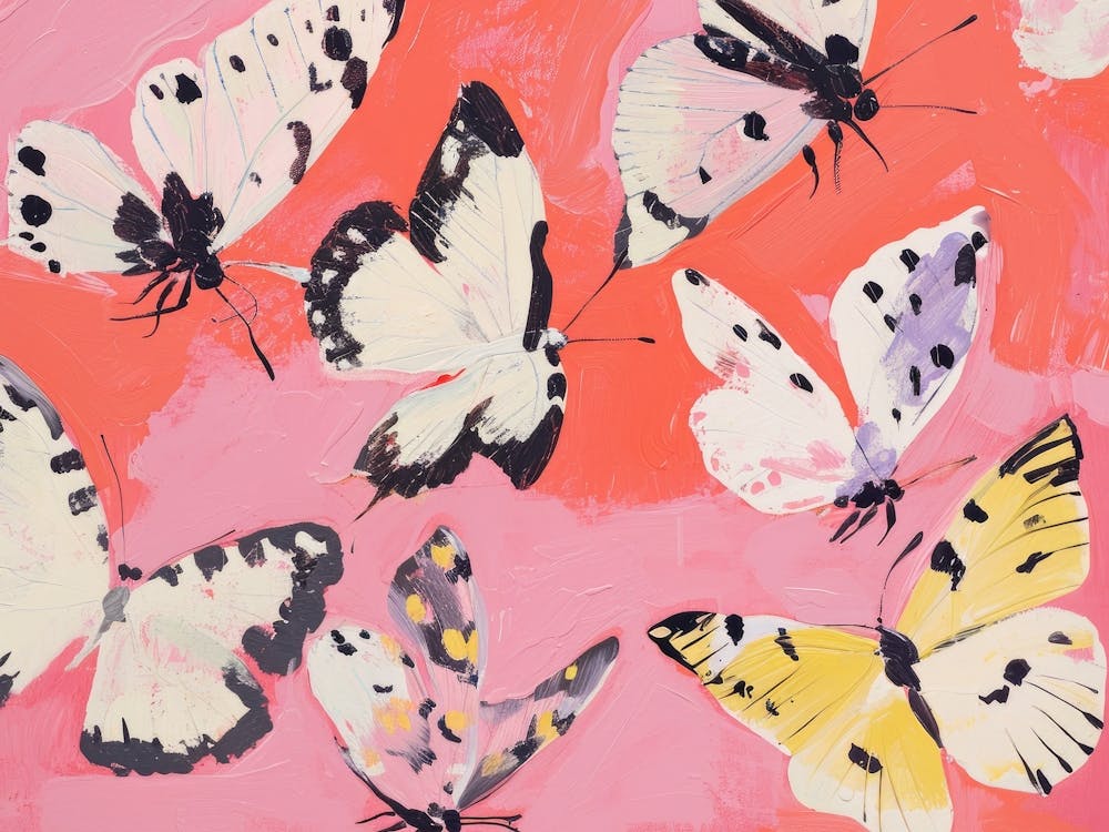 Butterflies On Pink