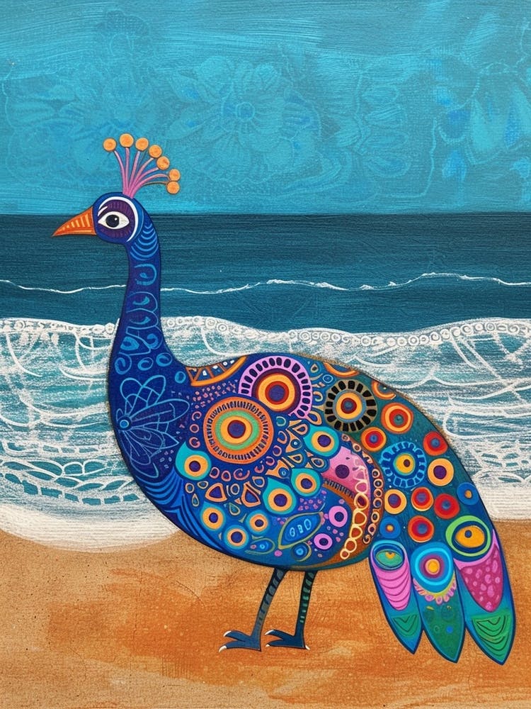 Folky Peacock On The Beach 3