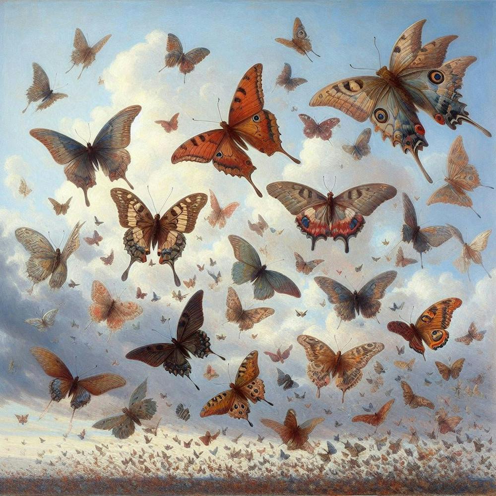 Butterflies In Flight