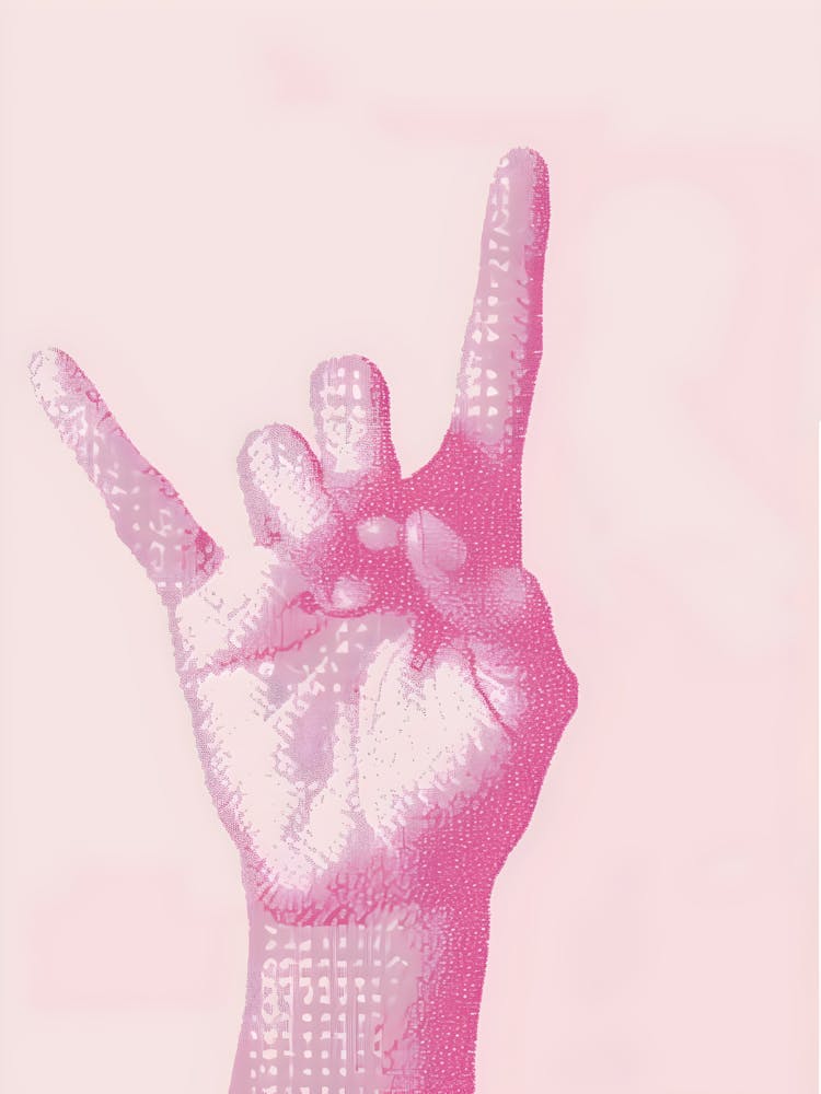 Pink Hand Gesture