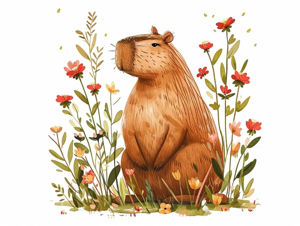 Little Floral Capybara 2