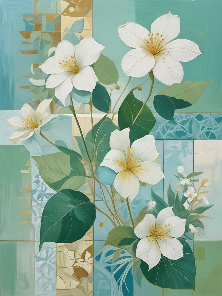 Abstract White Flowers no2