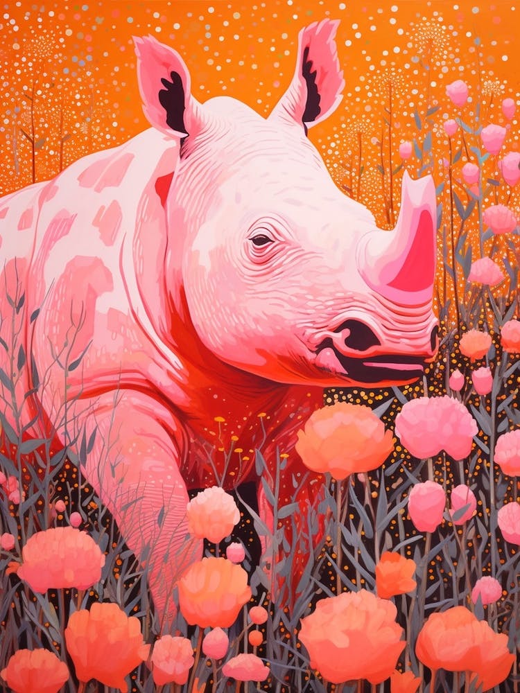 Pink Abstract Geometric Rhino 2