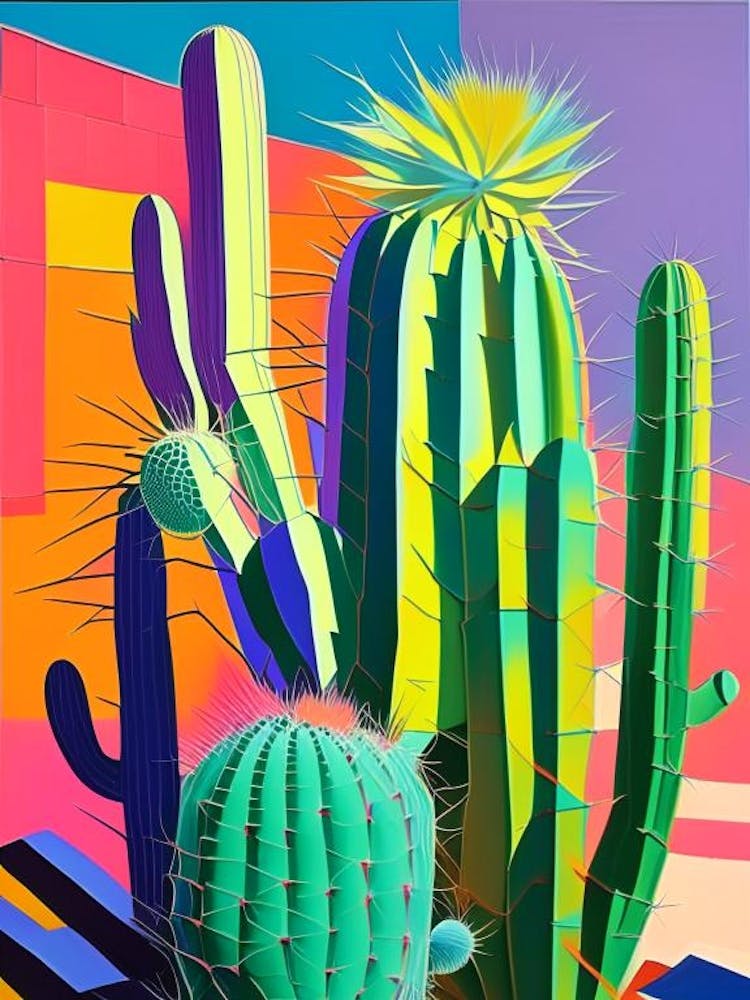 Spider Cactus Modern Abstract Pop