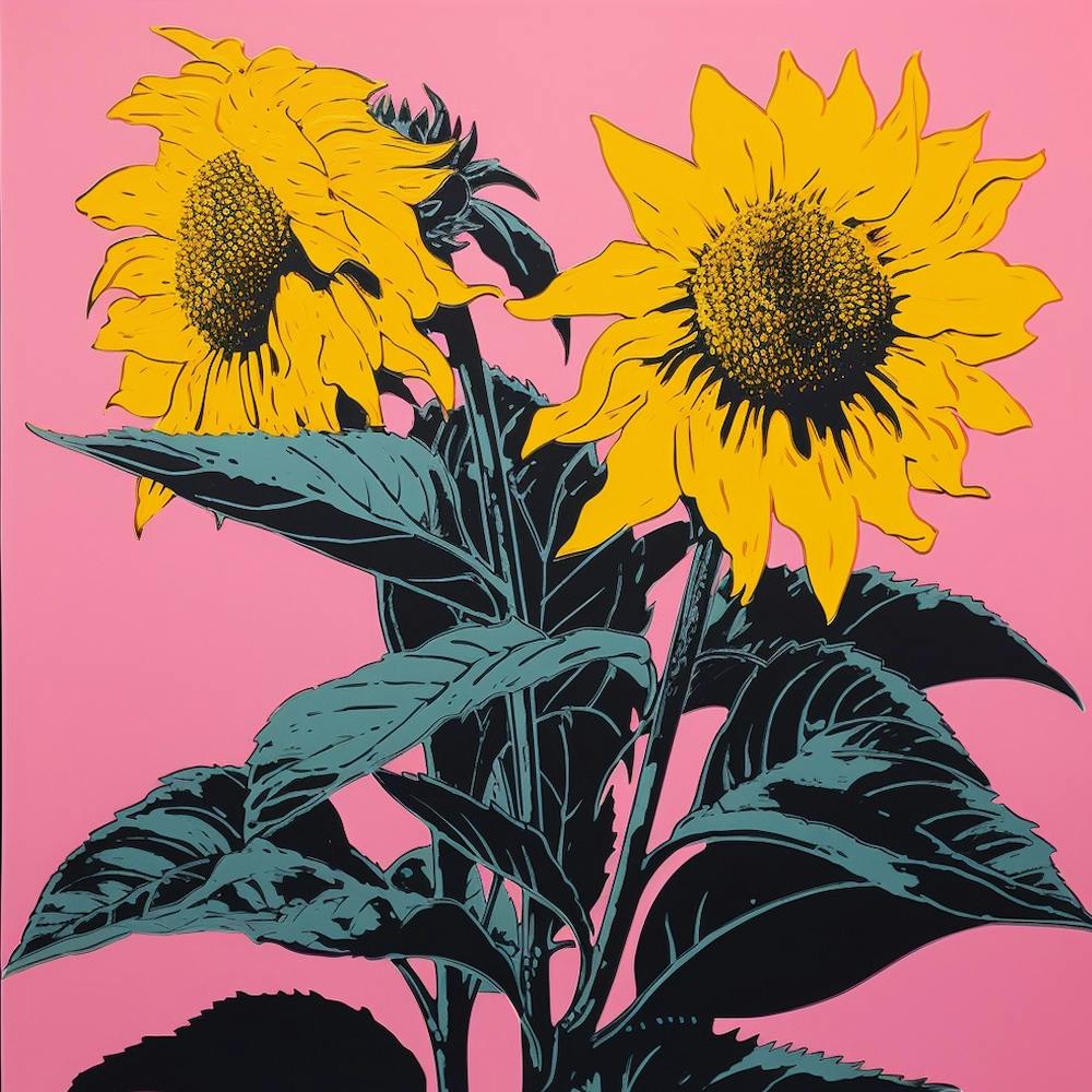 Sunflower 1 Pop Art Illustration Square