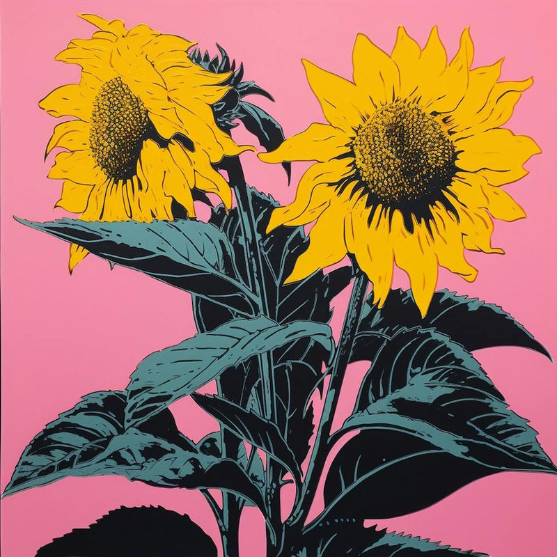 Sunflower 1 Pop Art Illustration Square