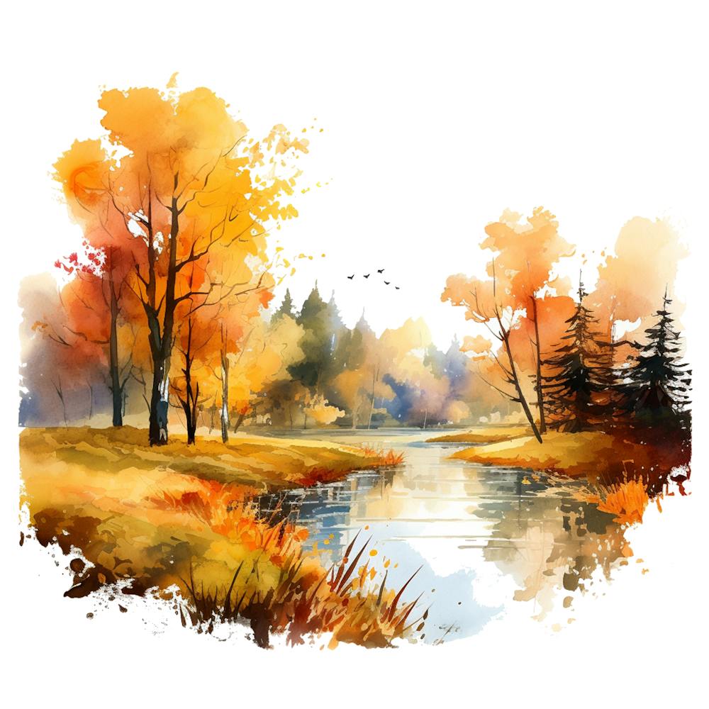 Aquarell Herbstlandschaft 35
