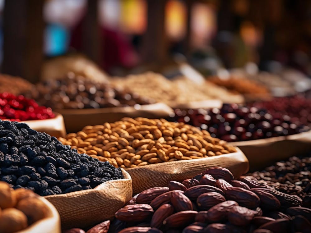 Market Of Dried Fruits And Nuts