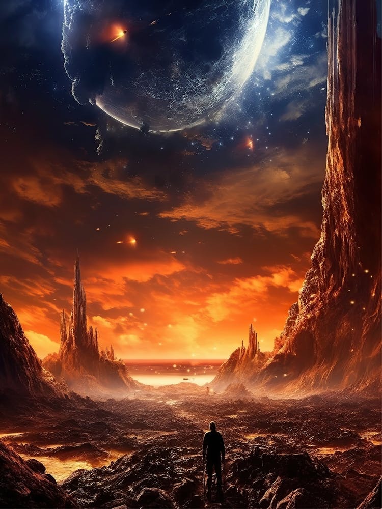 Homme Regardant Une Planète