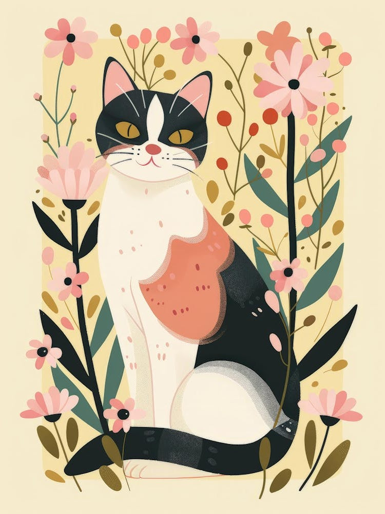 Cat In Flowers 6