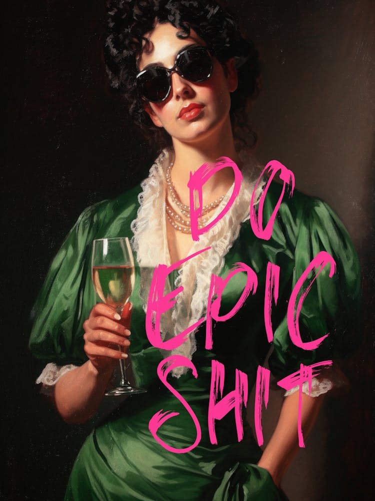 Do Epic Shit Altered Art Funny Quote Sarcastic Print Cool Girl Aesthetic Eclectic Decor