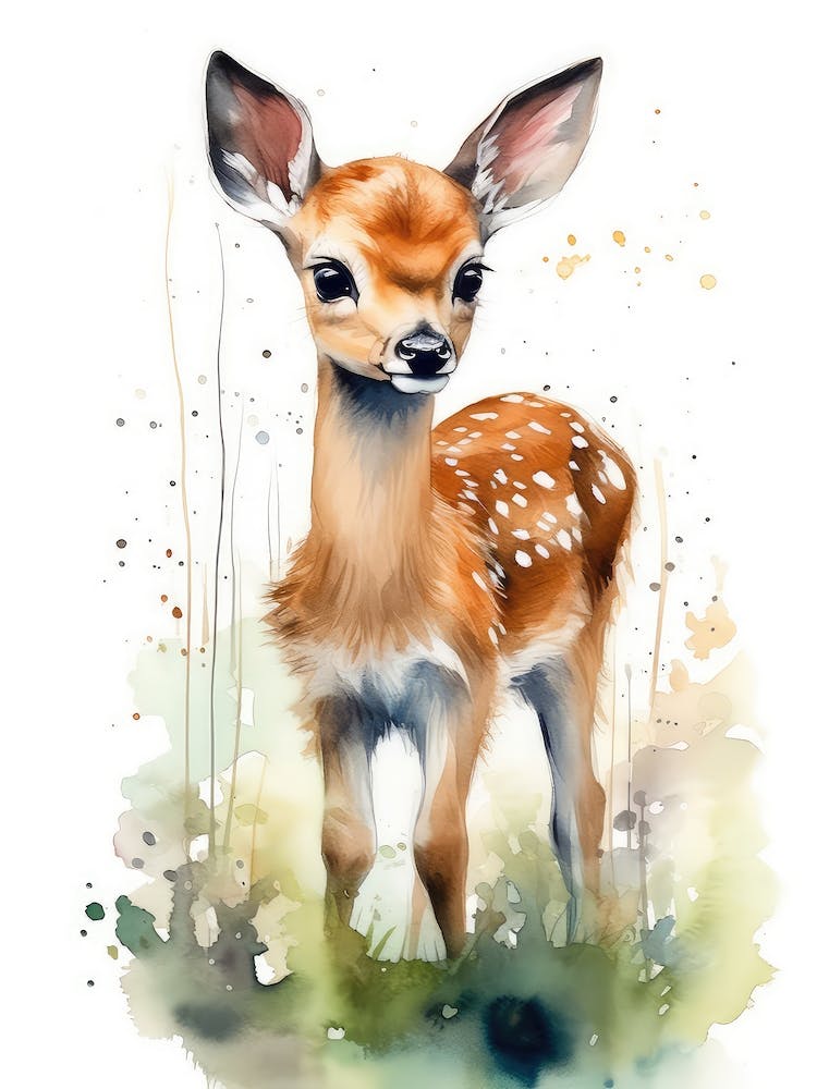 Aquarelle Faon