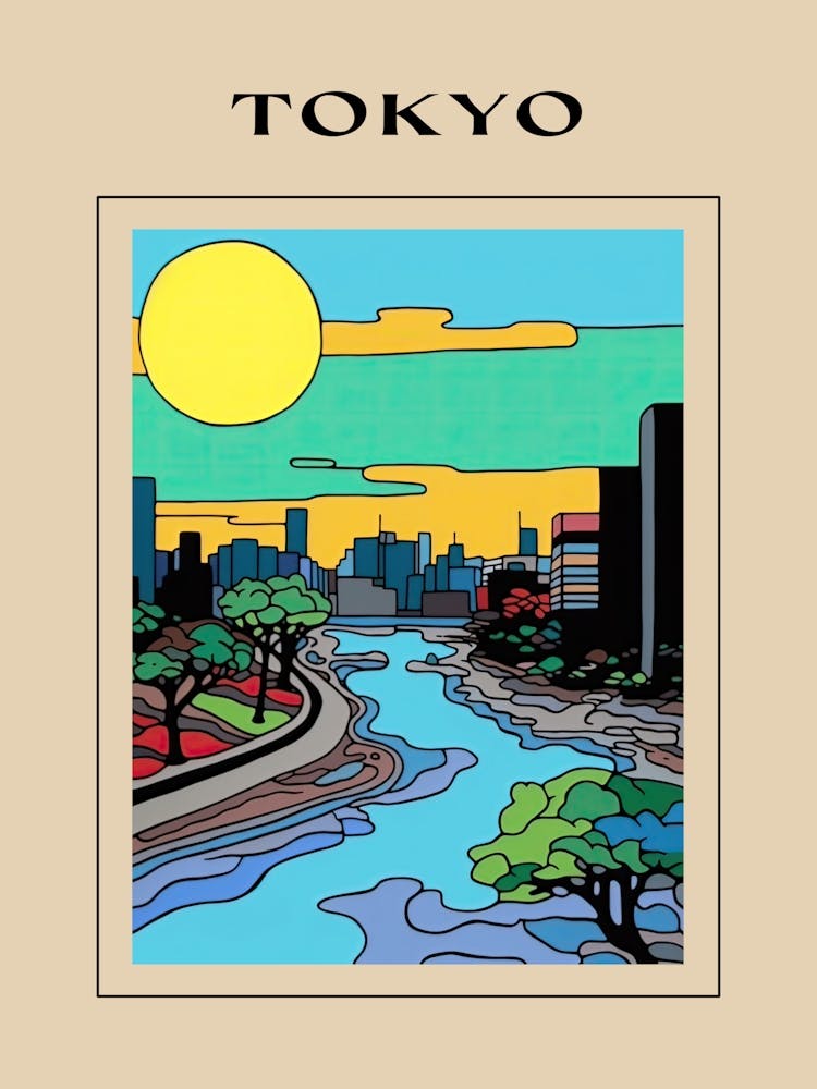 Minimal Design Style Of Tokyo, Japan 1 Poster
