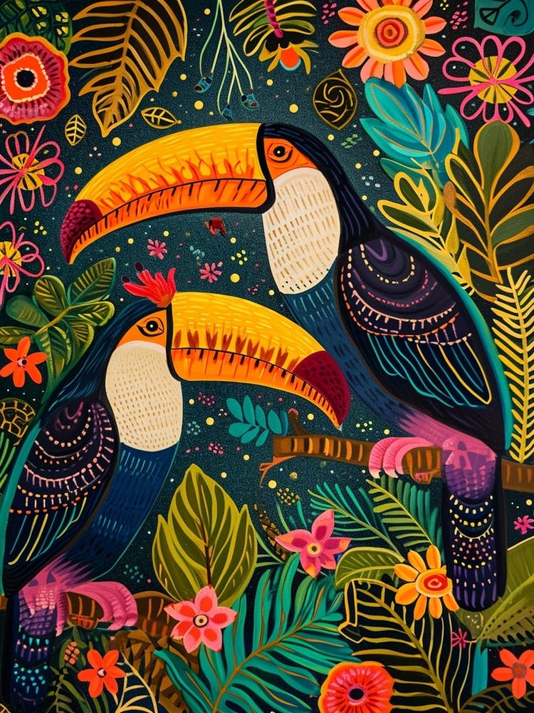 Kitsch Colourful Toucans 2